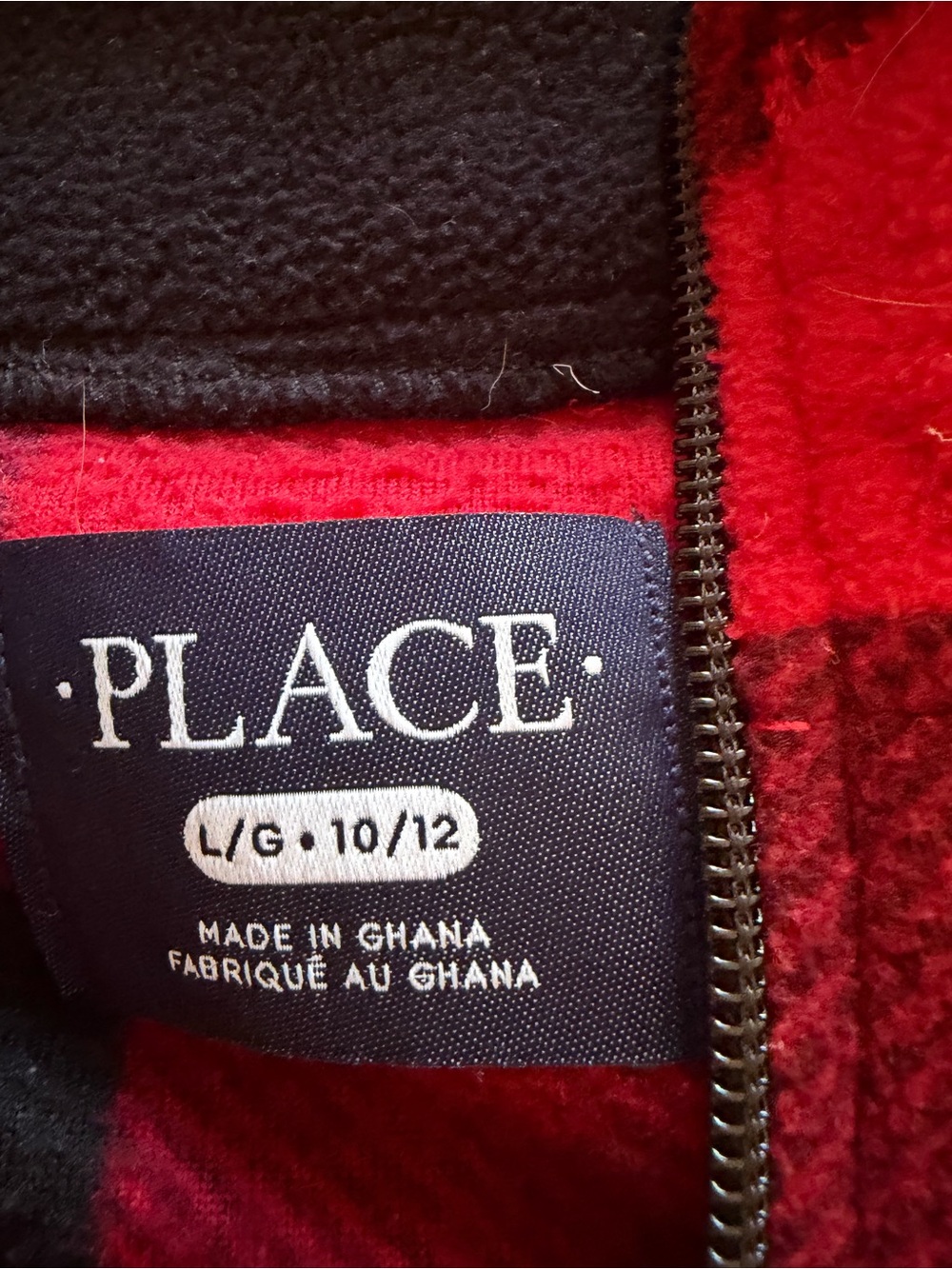 Place Red & Black Plaid Fleece Jacket